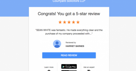 Great review for Courtyard Solicitors in Wimbledon & Totnes